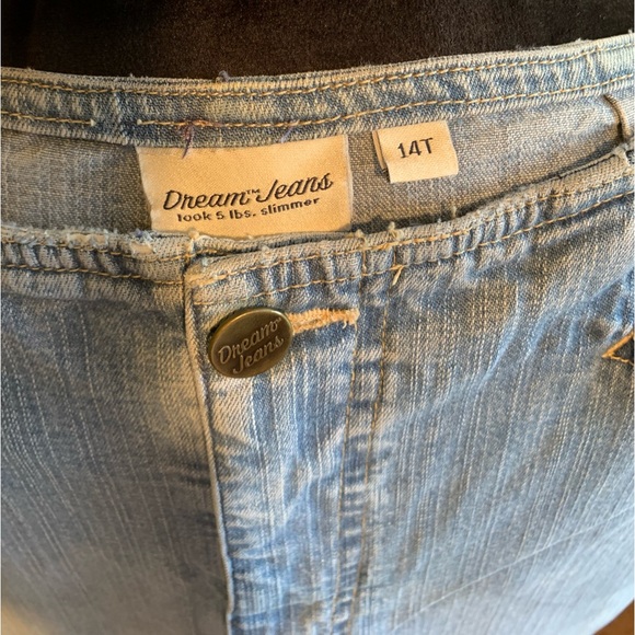 Dream Jeans Light Wash Wide Leg Bootcut Booty Lift Body Hugging Stretch Size 14T - Picture 4 of 4